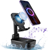 comiso Cell Phone Stand with Wireless Bluetooth Speaker, Punchy Bass & HD Stereo Sound Speaker for Home & Outdoors Compatible with iPhone/ipad/Samsung, Unique Ideal Gifts for Men Women