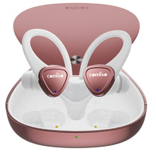Load image into Gallery viewer, comiso True Wireless Earbuds with Punchy Bass, Built-in ENC & DSP, Active EQ, Touch Control, Bluetooth 5.3 Earbud & in-Ear Headphones with 70H Playtime, Over Ear with Hooks for Travel- Rose Gold