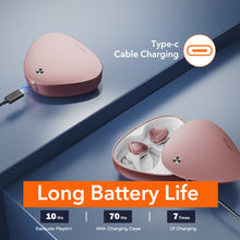 Load image into Gallery viewer, comiso True Wireless Earbuds with Punchy Bass, Built-in ENC & DSP, Active EQ, Touch Control, Bluetooth 5.3 Earbud & in-Ear Headphones with 70H Playtime, Over Ear with Hooks for Travel- Rose Gold