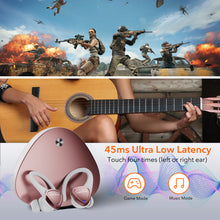 Load image into Gallery viewer, comiso True Wireless Earbuds with Punchy Bass, Built-in ENC & DSP, Active EQ, Touch Control, Bluetooth 5.3 Earbud & in-Ear Headphones with 70H Playtime, Over Ear with Hooks for Travel- Rose Gold