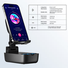 Load image into Gallery viewer, comiso Cell Phone Stand with Wireless Bluetooth Speaker, Punchy Bass & HD Stereo Sound Speaker for Home & Outdoors Compatible with iPhone/ipad/Samsung, Unique Ideal Gifts for Men Women