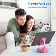 Load image into Gallery viewer, Gifts for Men Women, from Wife,Cell Phone Stand with Wireless Bluetooth Speaker, Punchy Bass & HD Stereo Sound Speaker for Home & Outdoors Compatible with iPhone/ipad/Samsung-Pink