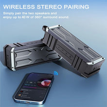 Load image into Gallery viewer, COMISO Bluetooth Speaker, Portable Speaker V5.3 with 20W Loud Stereo Sound, IPX7 Waterproof Speaker with Deep Bass, 24-Hour Playtime,Rugged Metal,Compact, Wireless Speaker For Outdoor/Home/Travel/Gift