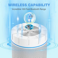 Load image into Gallery viewer, comiso X26 Bluetooth Speaker, IPX4 Waterproof Speakers 360° HD Surround Sound with Punchy Bass, Wireless Dual Pairing, 24H Playtime, Portable Speaker for Shower, Home, Outdoor, Camping, Beach-White