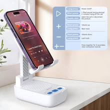 Load image into Gallery viewer, comiso Gifts for Men Women, from Wife,Cell Phone Stand with Wireless Bluetooth Speaker, Punchy Bass & HD Stereo Sound Speaker for Home & Outdoors Compatible with iPhone/ipad/Samsung-White