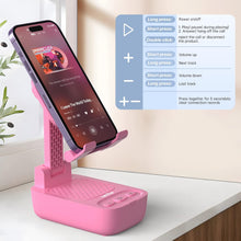 Load image into Gallery viewer, Gifts for Men Women, from Wife,Cell Phone Stand with Wireless Bluetooth Speaker, Punchy Bass & HD Stereo Sound Speaker for Home & Outdoors Compatible with iPhone/ipad/Samsung-Pink