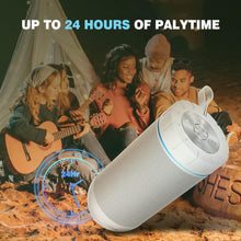 Load image into Gallery viewer, comiso X26 Bluetooth Speaker, IPX4 Waterproof Speakers 360° HD Surround Sound with Punchy Bass, Wireless Dual Pairing, 24H Playtime, Portable Speaker for Shower, Home, Outdoor, Camping, Beach-White
