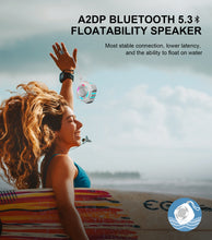Load image into Gallery viewer, Waterproof Bluetooth Speaker IPX7, Shower Speaker with Multi-Color Light,Floating, Loud HD Stereo Sound, Robust Bass, Wireless Speaker with 24H Playtime for Beach Pool Biking Trip, Gifts for Men,Women(Grey)