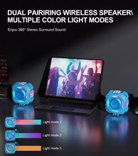 Load image into Gallery viewer, Waterproof Bluetooth Speaker IPX7, Shower Speaker with Multi-Color Light,Floating, Loud HD Stereo Sound, Robust Bass, Wireless Speaker with 24H Playtime for Beach Pool Biking Trip, Gifts for Men,Women(blue)
