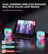 Load image into Gallery viewer, Waterproof Bluetooth Speaker IPX7, Shower Speaker with Multi-Color Light,Floating, Loud HD Stereo Sound, Robust Bass, Wireless Speaker with 24H Playtime for Beach Pool Biking Trip, Gifts for Men,Women(White)