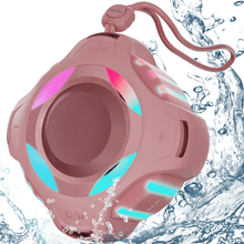 Load image into Gallery viewer, Waterproof Bluetooth Speaker IPX7, Shower Speaker with Multi-Color Light,Floating, Loud HD Stereo Sound, Robust Bass, Wireless Speaker with 24H Playtime for Beach Pool Biking Trip, Gifts for Men,Women(pink)