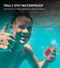 Load image into Gallery viewer, Waterproof Bluetooth Speaker IPX7, Shower Speaker with Multi-Color Light,Floating, Loud HD Stereo Sound, Robust Bass, Wireless Speaker with 24H Playtime for Beach Pool Biking Trip, Gifts for Men,Women(pink)