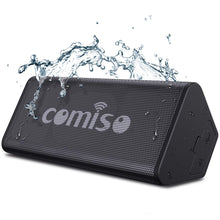 Load image into Gallery viewer, COMISO Bluetooth Speakers, IPX7 Waterproof Wireless Portable Speaker 10W Loud Crystal Clear Stereo Sound, 20 Hours Playtime Bluetooth 5.0 Built-in Mic for Call, Travel, Outdoor, Backyard (Black)
