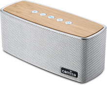 Load image into Gallery viewer, COMISO Bluetooth Speakers, 20W Loud Wood Home Audio Outdoor Portable Wireless Speaker, Subwoofer Tweeters for Super Bass Stereo Sound Bluetooth 5.0 Handsfree 24H Playtime