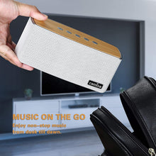 Load image into Gallery viewer, COMISO Bluetooth Speakers, 20W Loud Wood Home Audio Outdoor Portable Wireless Speaker, Subwoofer Tweeters for Super Bass Stereo Sound Bluetooth 5.0 Handsfree 24H Playtime
