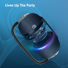 Load image into Gallery viewer, COMISO Portable Wireless Bluetooth Speaker, LED Colorful Light Boombox 25W Deep Bass Superior Audio Waterproof Bluetooth 5.0 Stereo Pair Sound 40H Playback Support TF Card AUX Built in Power Bank