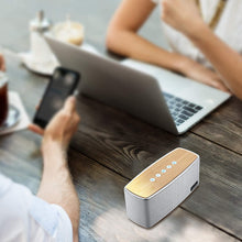 Load image into Gallery viewer, COMISO Bluetooth Speakers, 20W Loud Wood Home Audio Outdoor Portable Wireless Speaker, Subwoofer Tweeters for Super Bass Stereo Sound Bluetooth 5.0 Handsfree 24H Playtime