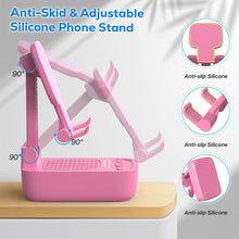 Load image into Gallery viewer, Gifts for Men Women, from Wife,Cell Phone Stand with Wireless Bluetooth Speaker, Punchy Bass &amp; HD Stereo Sound Speaker for Home &amp; Outdoors Compatible with iPhone/ipad/Samsung-Pink
