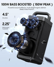 Load image into Gallery viewer, COMISO Portable Bluetooth Speaker with Deep Bass,150W Peak, IPX6 Waterproof Outdoor Speaker with 12H Playtime,Power Bank Function, Party Speaker with USB/AUX/Mic Inputs, Speakers for Home,Beach&amp;Travel

