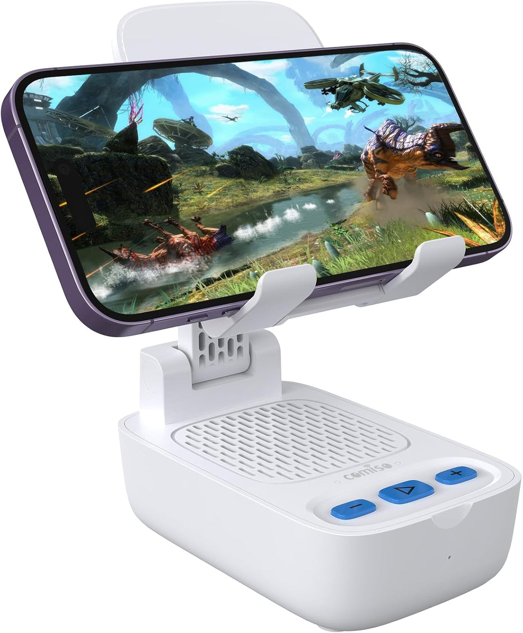 comiso Gifts for Men Women, from Wife,Cell Phone Stand with Wireless Bluetooth Speaker, Punchy Bass & HD Stereo Sound Speaker for Home & Outdoors Compatible with iPhone/ipad/Samsung-White