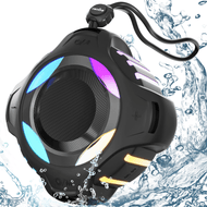 Waterproof Bluetooth Speaker IPX7, Shower Speaker with Multi-Color Light,Floating, Loud HD Stereo Sound, Robust Bass, Wireless Speaker with 24H Playtime for Beach Pool Biking Trip, Gifts for Men,Women（black）