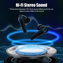 Load image into Gallery viewer, COMISO Wireless Earbuds, Gaming Earphones Ultra-Low Latency HI-FI Stereo Sound Bluetooth in-Ear Headphone with Microphone Clear Call 30H Playtime for Workout Running Game Mode

