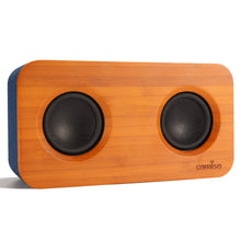 Load image into Gallery viewer, COMISO Bluetooth Speaker with Super Bass Stereo, 20W Loud Bamboo Wood Home Audio Powerful Small Bookshelf Wireless Speakers with Subwoofer, Bluetooth 5.0 for Home, Outdoor, Travel
