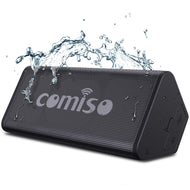 COMISO Bluetooth Speakers, IPX7 Waterproof Wireless Portable Speaker 10W Loud Crystal Clear Stereo Sound, 20 Hours Playtime Bluetooth 5.0 Built-in Mic for Call, Travel, Outdoor, Backyard (Black)