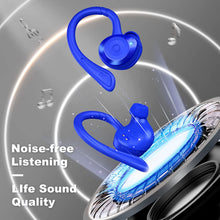 Load image into Gallery viewer, COMISO Wireless Earbuds, True Wireless in Ear Bluetooth 5.0 with Microphone, Deep Bass, IPX7 Waterproof Loud Voice Sport Earphones with Charging Case for Outdoor Running Gym Workout (Blue)
