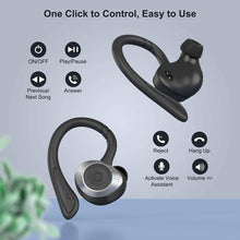 Load image into Gallery viewer, COMISO Wireless Earbuds In Ear Headphones Deep Bass IPX7 Waterproof Noise Cancelling Sport Earphones 36H Playtime Charging Case Mono Stereo Mode BT 5.0 with Mic for Outdoor Running Gym Workout (Black)
