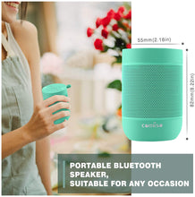 Load image into Gallery viewer, Portable Bluetooth Speaker, COMISO Bluetooth Wireless Mini Pocket Speaker, 360 HD Surround Sound &amp; Rich Stereo Bass, 12H Playtime, IPX5 Waterproof for Travel, Outdoors, Home and Party (Mint)
