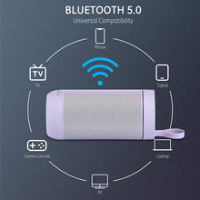 Load image into Gallery viewer, COMISO Bluetooth Speaker Waterproof IPX7 (Upgrade) 25W Wireless Portable Loud Surround Sound Strong Bass Stereo Pairing 36 Hours Playtime, Bluetooth 5.0 Built in Mic for Calls Office (Purple)
